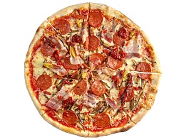 Пицца острая с беконом и пепперони
