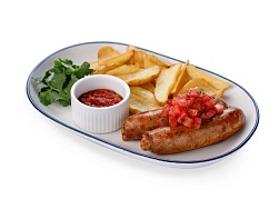 Куриные купаты с картофельными дольками